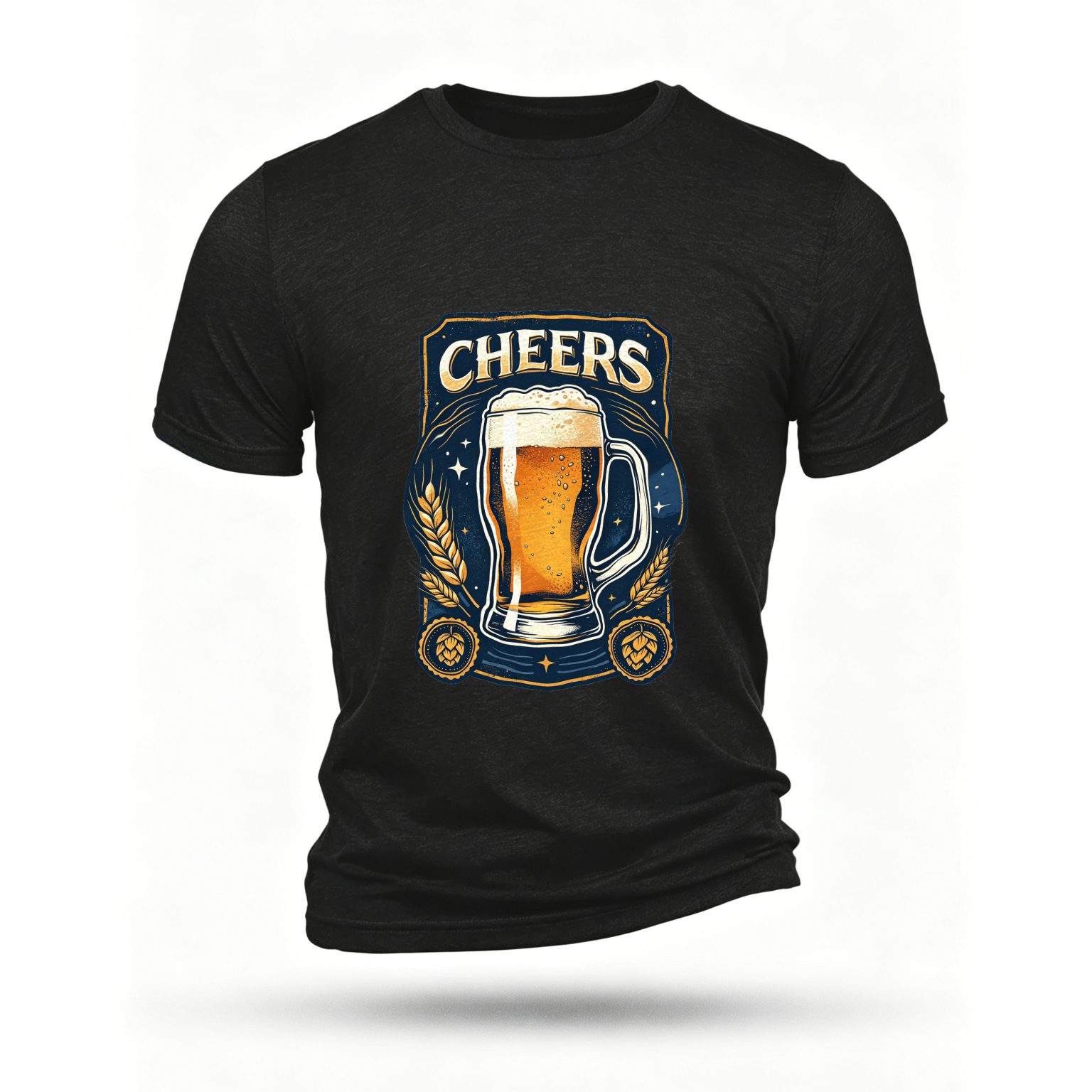Black T-shirt, front print