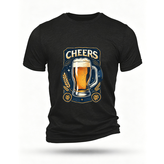 Black T-shirt, front print