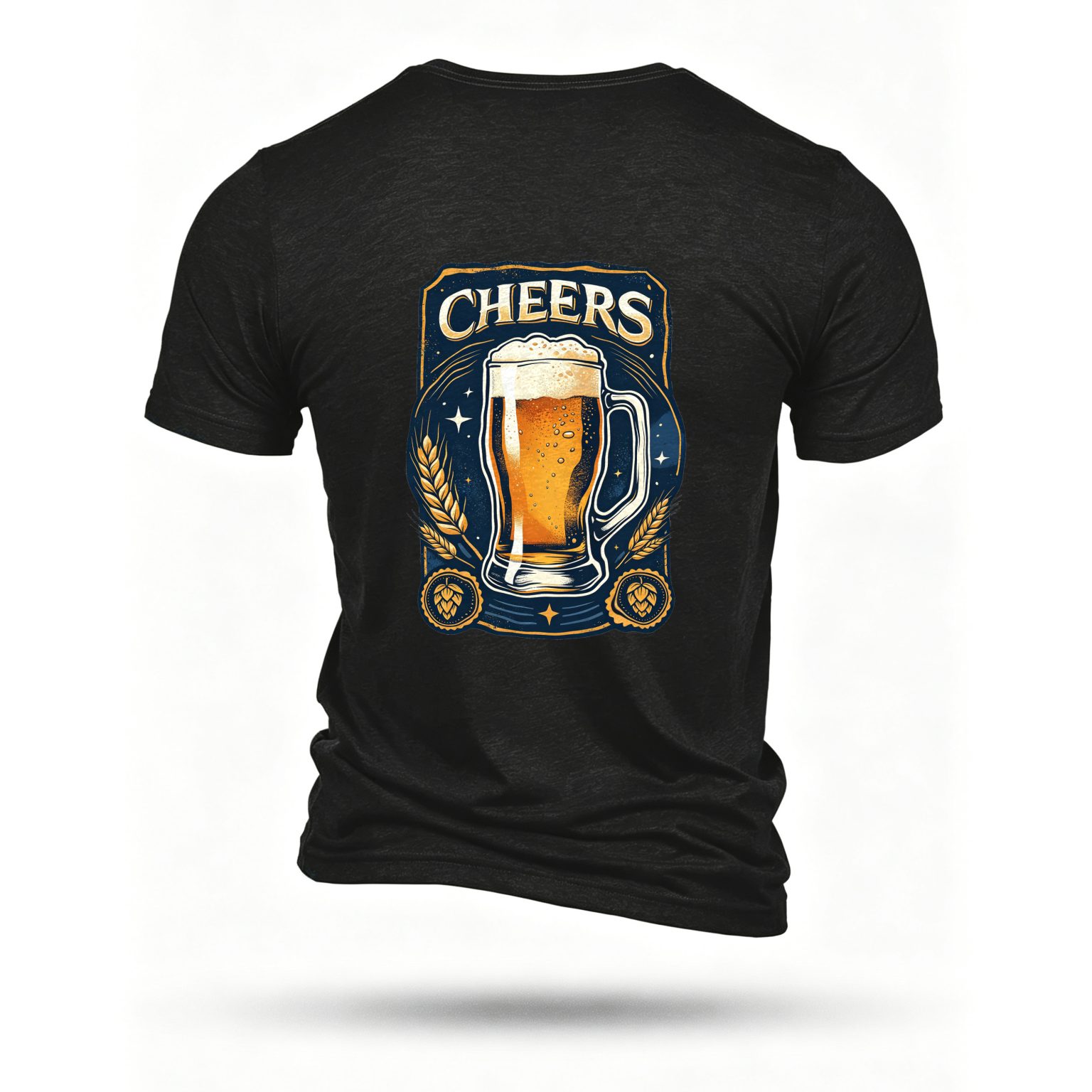 Black T-shirt, back print