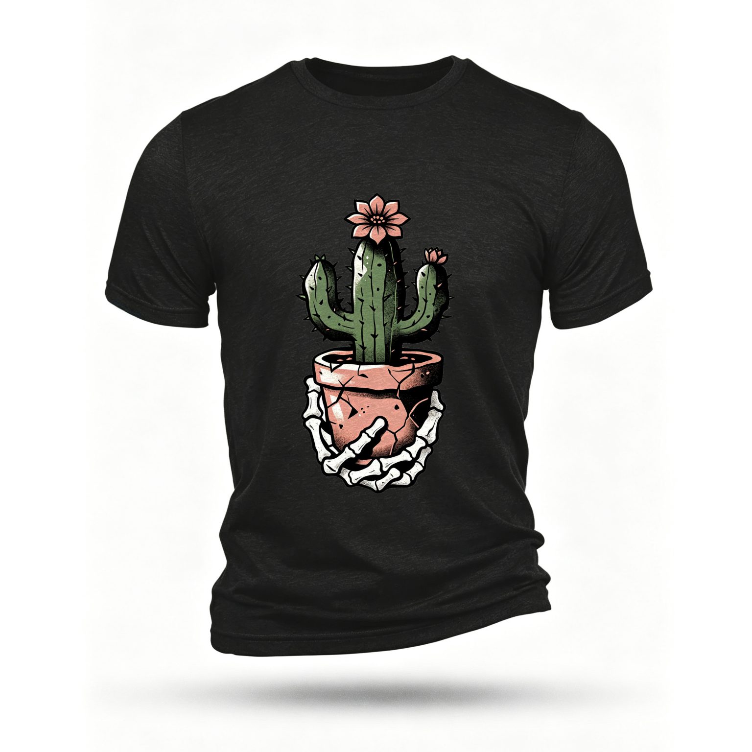 Black T-shirt, front print