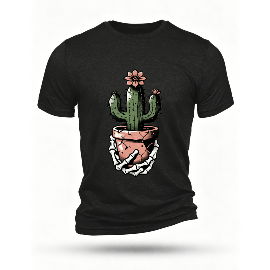 Black T-shirt, front print