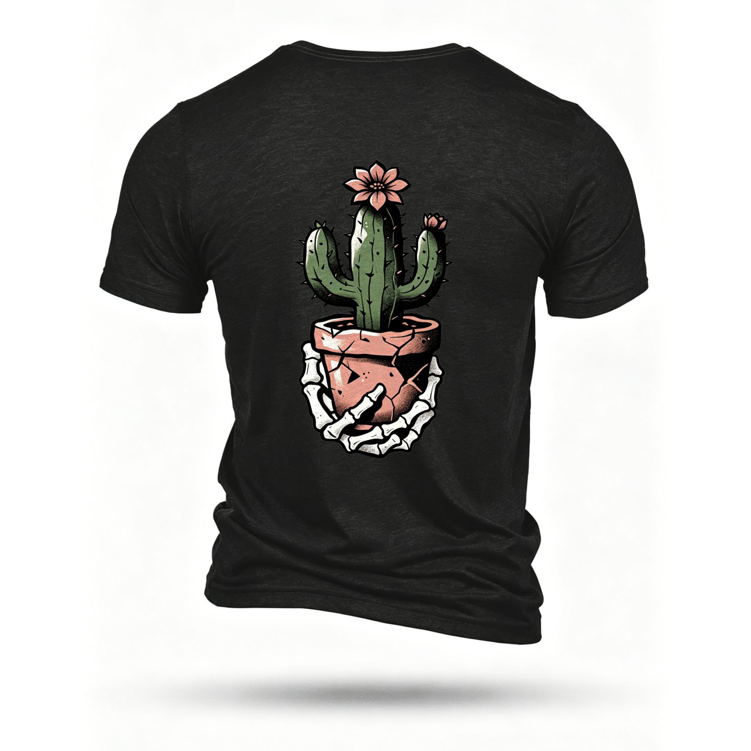 Black T-shirt, back print