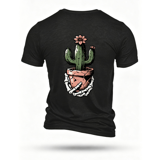 Black T-shirt, back print
