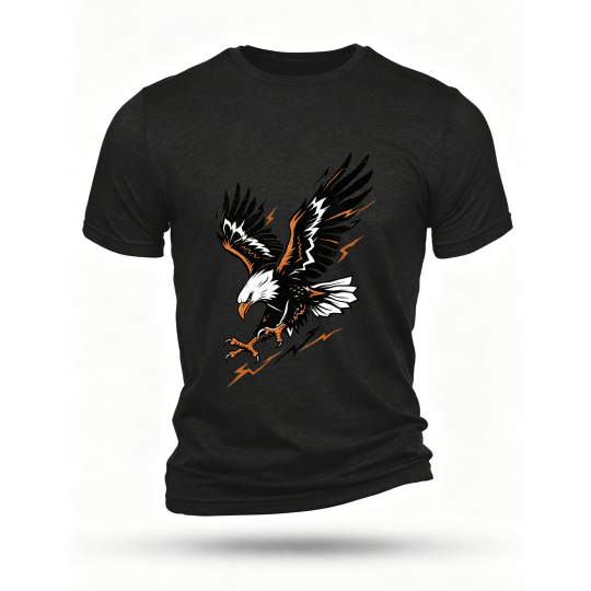 Black T-shirt, front print