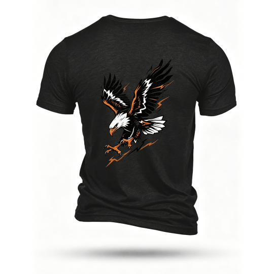 Black T-shirt, back print