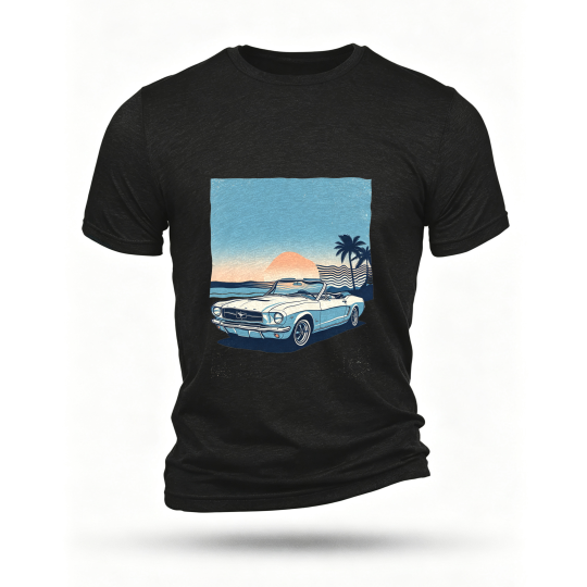 Black T-shirt, front print