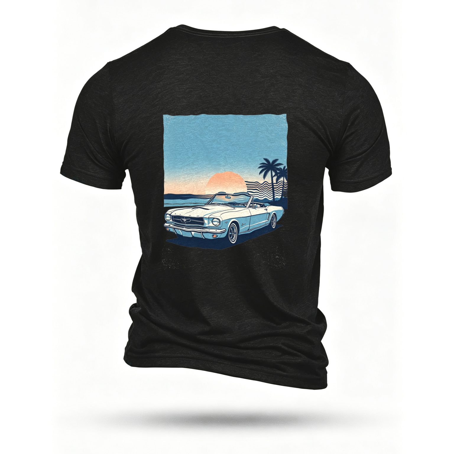 Black T-shirt, back print