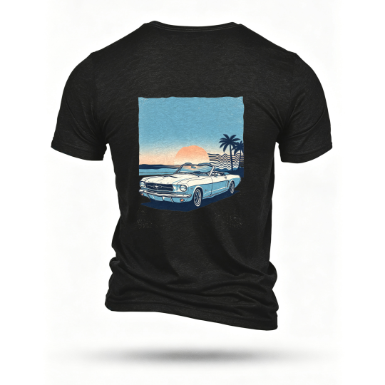 Black T-shirt, back print