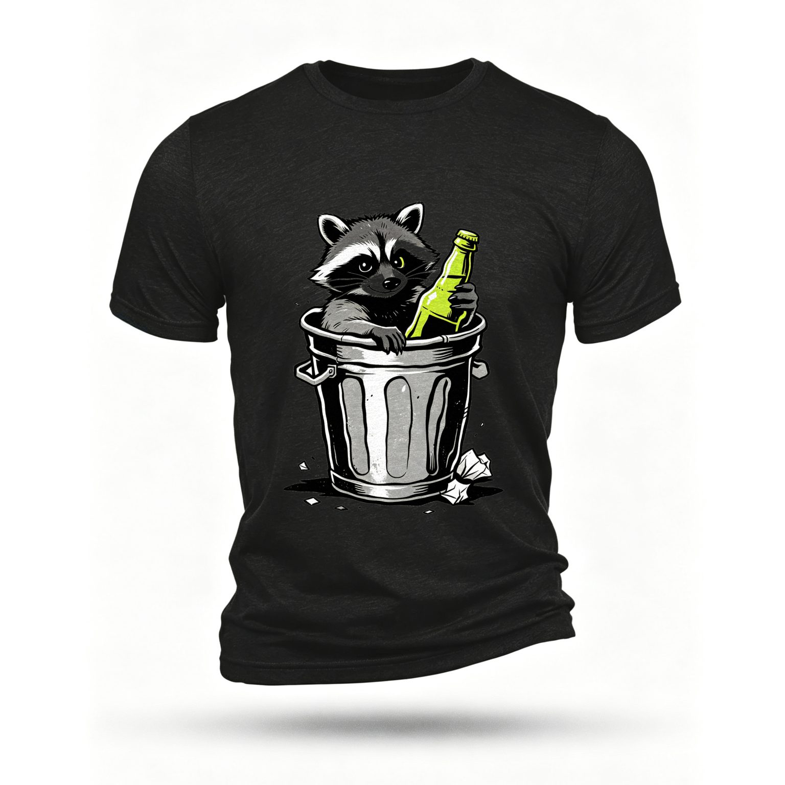 Black T-shirt, front print