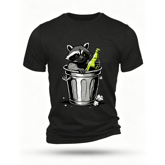 Black T-shirt, front print
