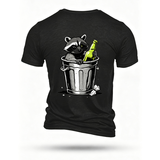 Black T-shirt, back print
