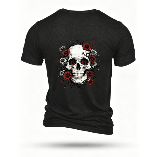 Black T-shirt, back print