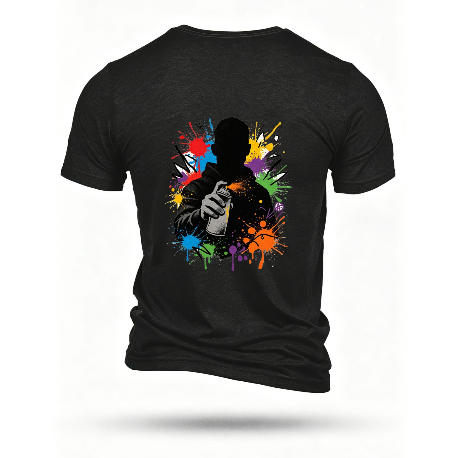 Black T-shirt, back print