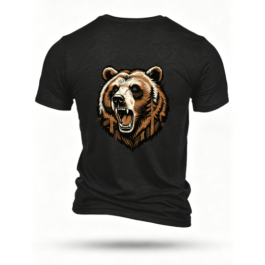 Black T-shirt, back print