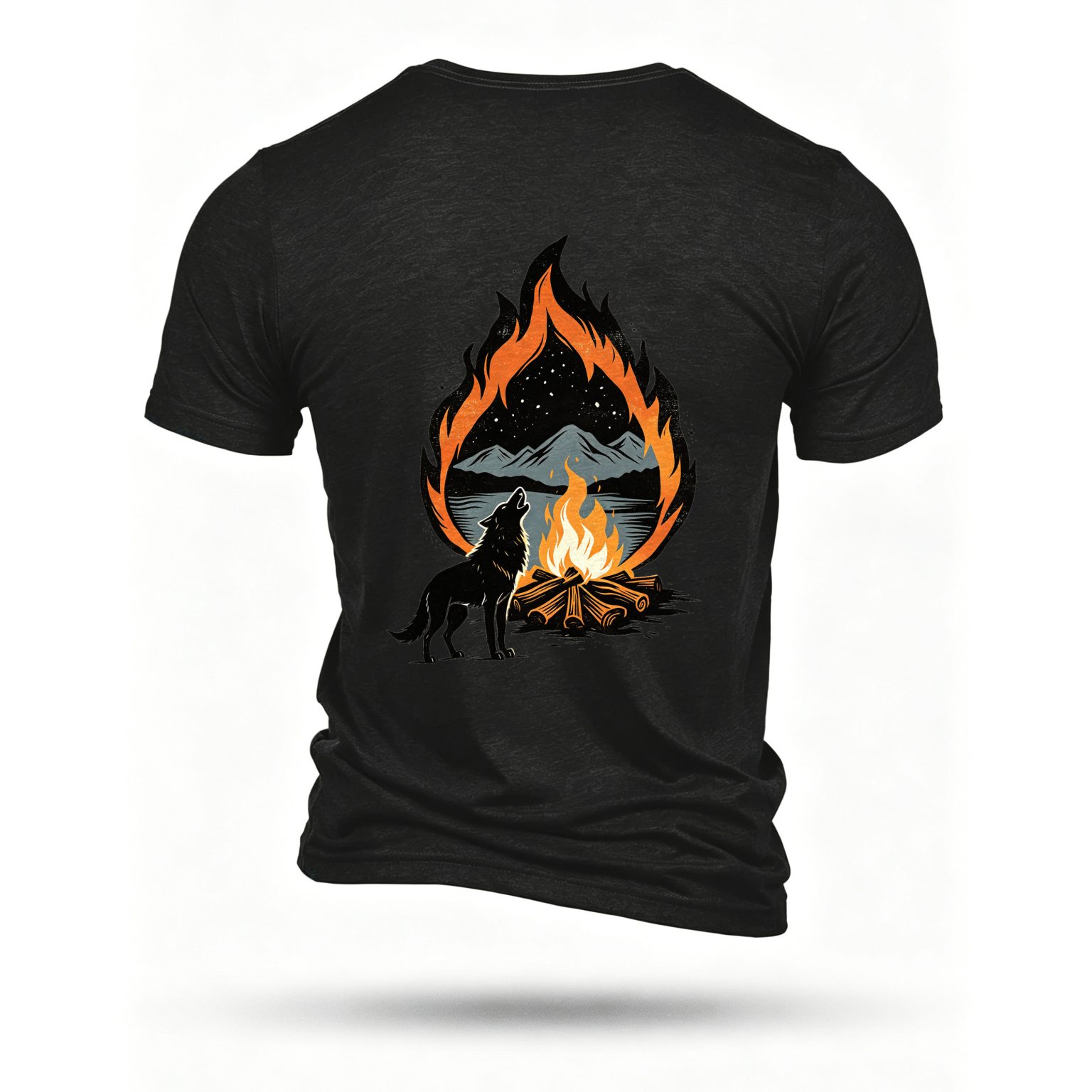 Black T-shirt, back print