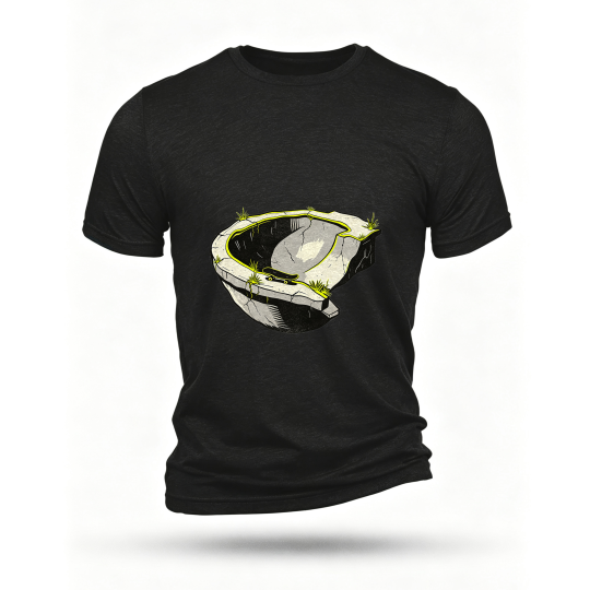 Black T-shirt, front print
