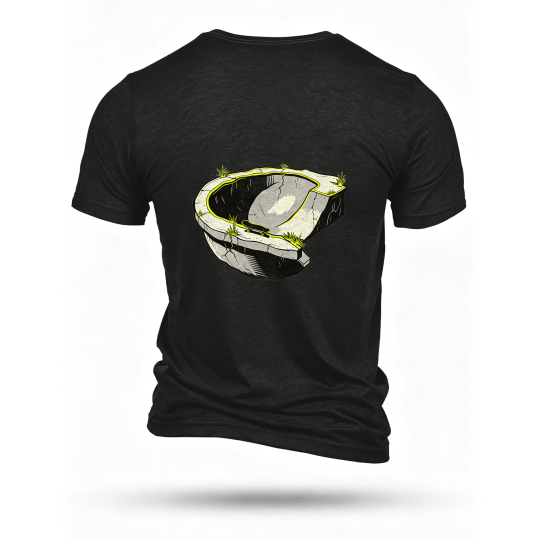 Black T-shirt, back print