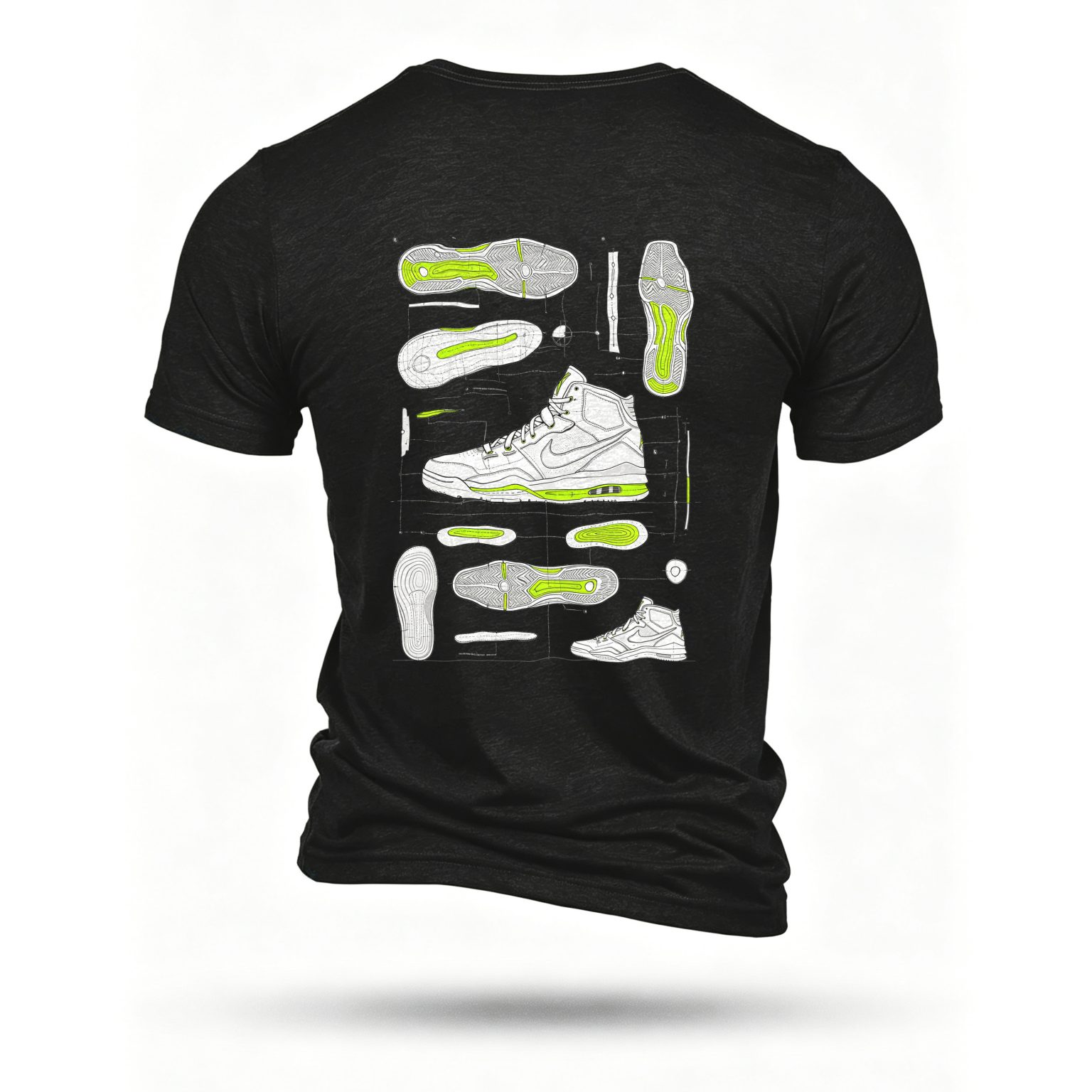 Black T-shirt, back print
