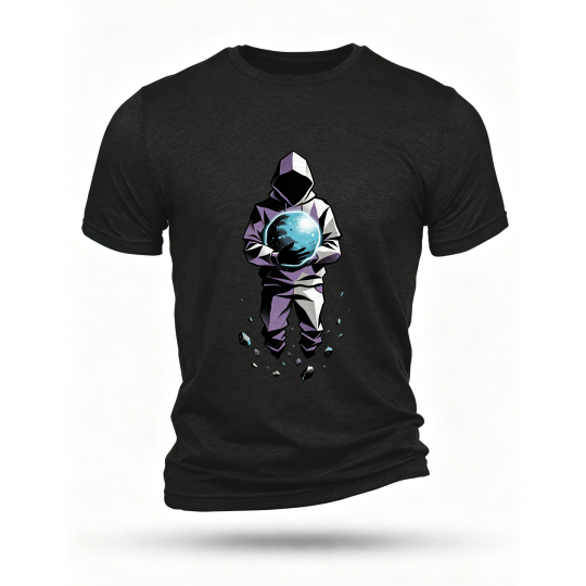 Black T-shirt, front print