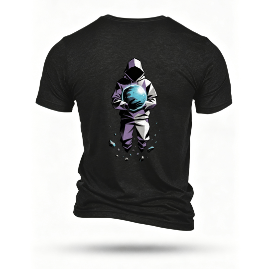 Black T-shirt, back print