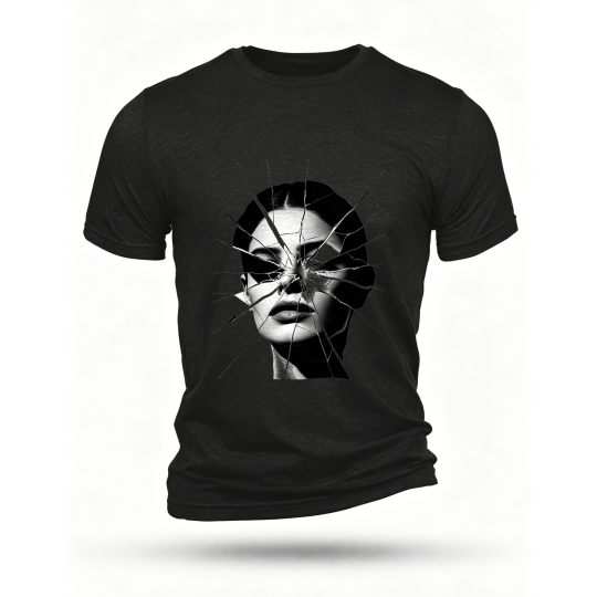 Black T-shirt, front print