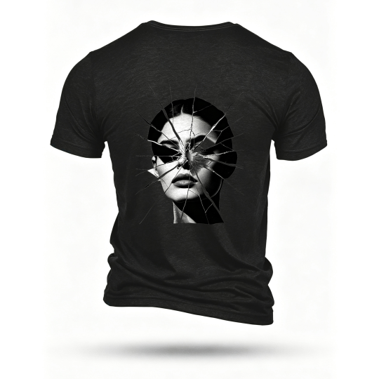 Black T-shirt, back print