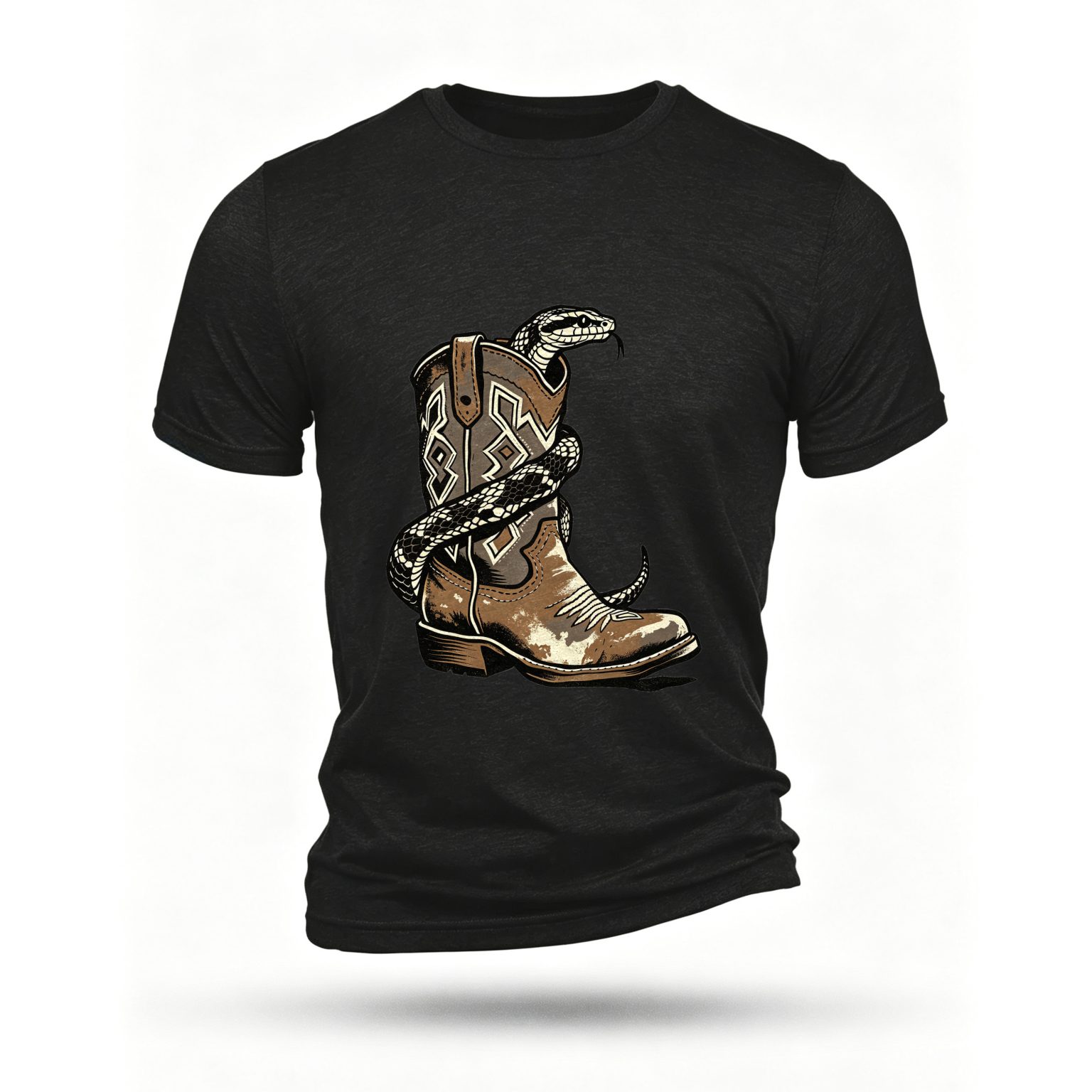Black T-shirt, front print