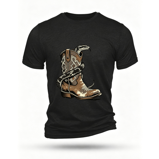 Black T-shirt, front print