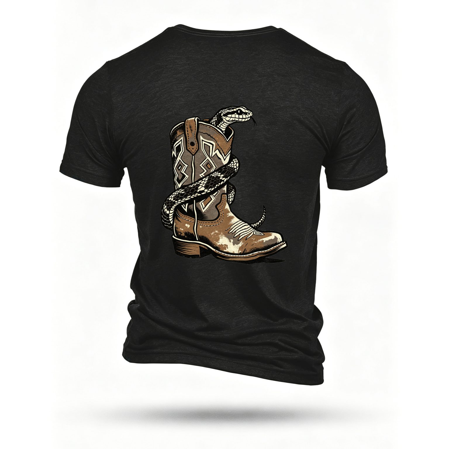 Black T-shirt, back print