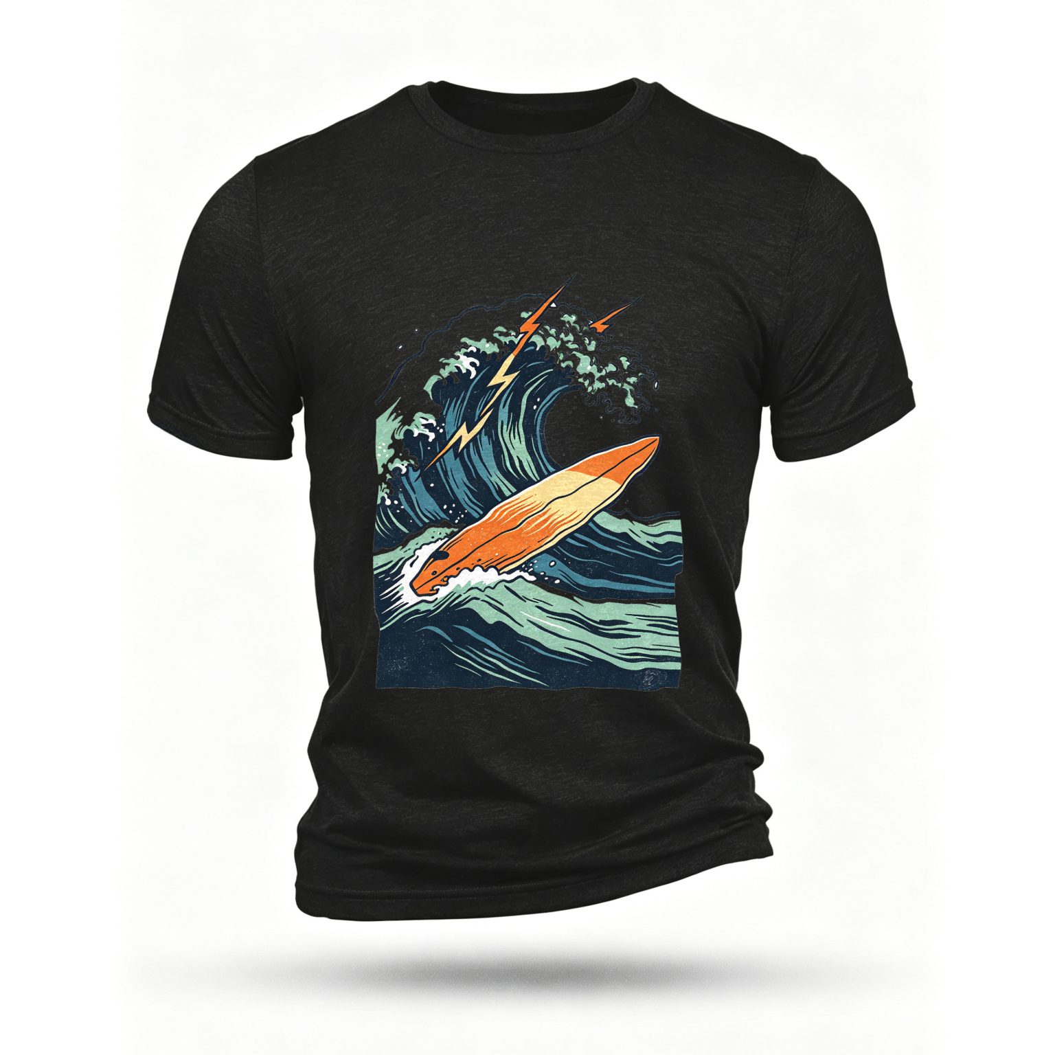 Black T-shirt, front print