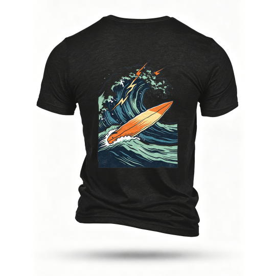 Black T-shirt, back print