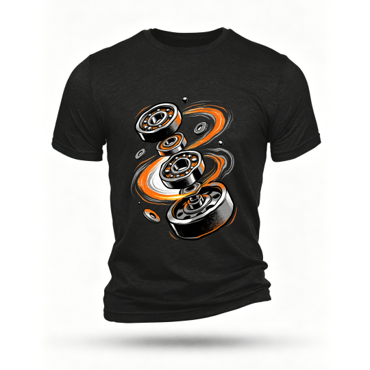 Black T-shirt, front print
