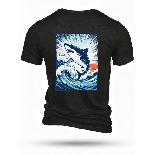 Black T-shirt, back print