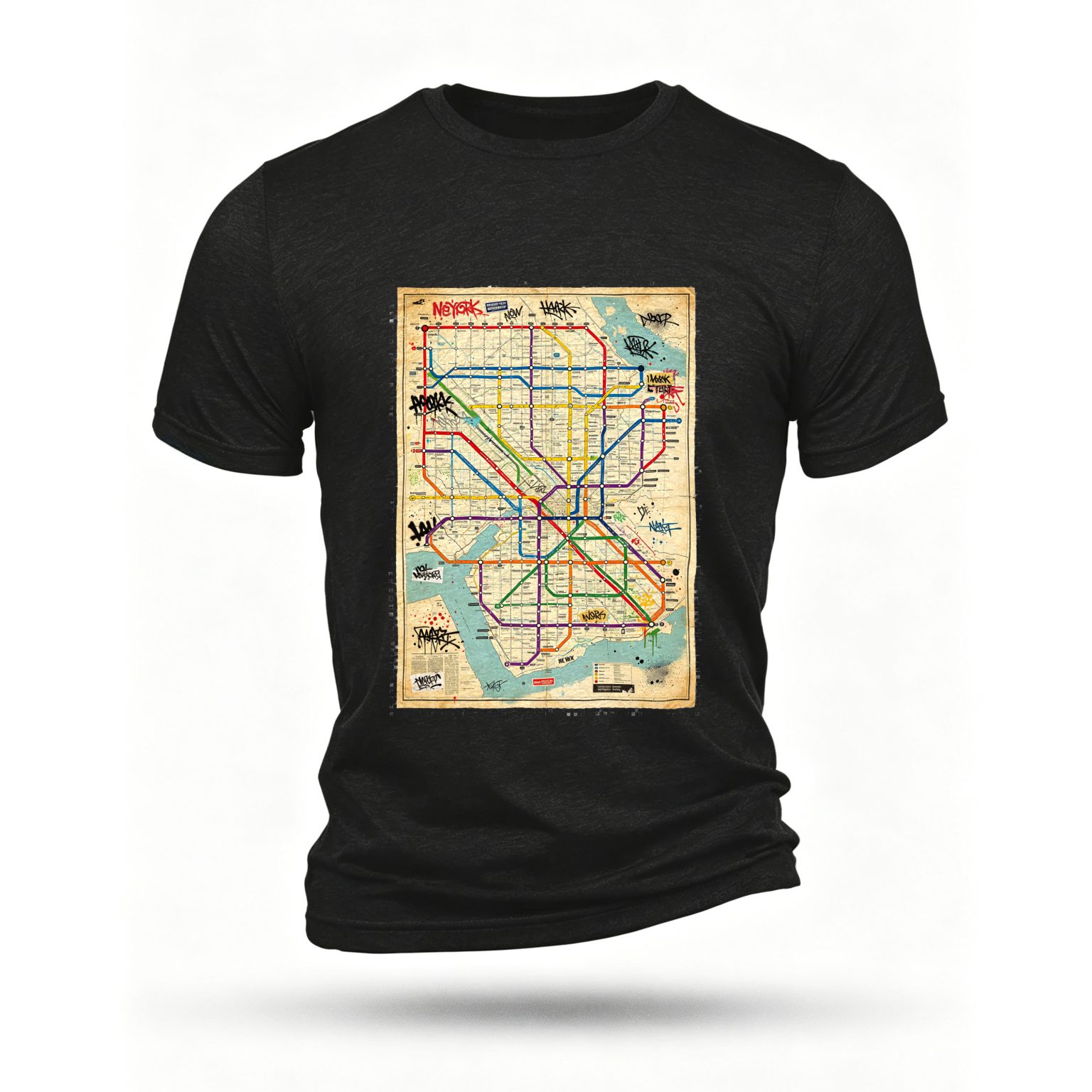 Black T-shirt, front print