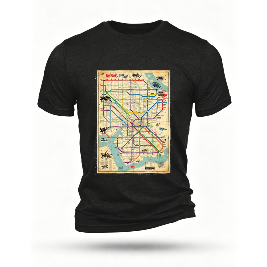 Black T-shirt, front print