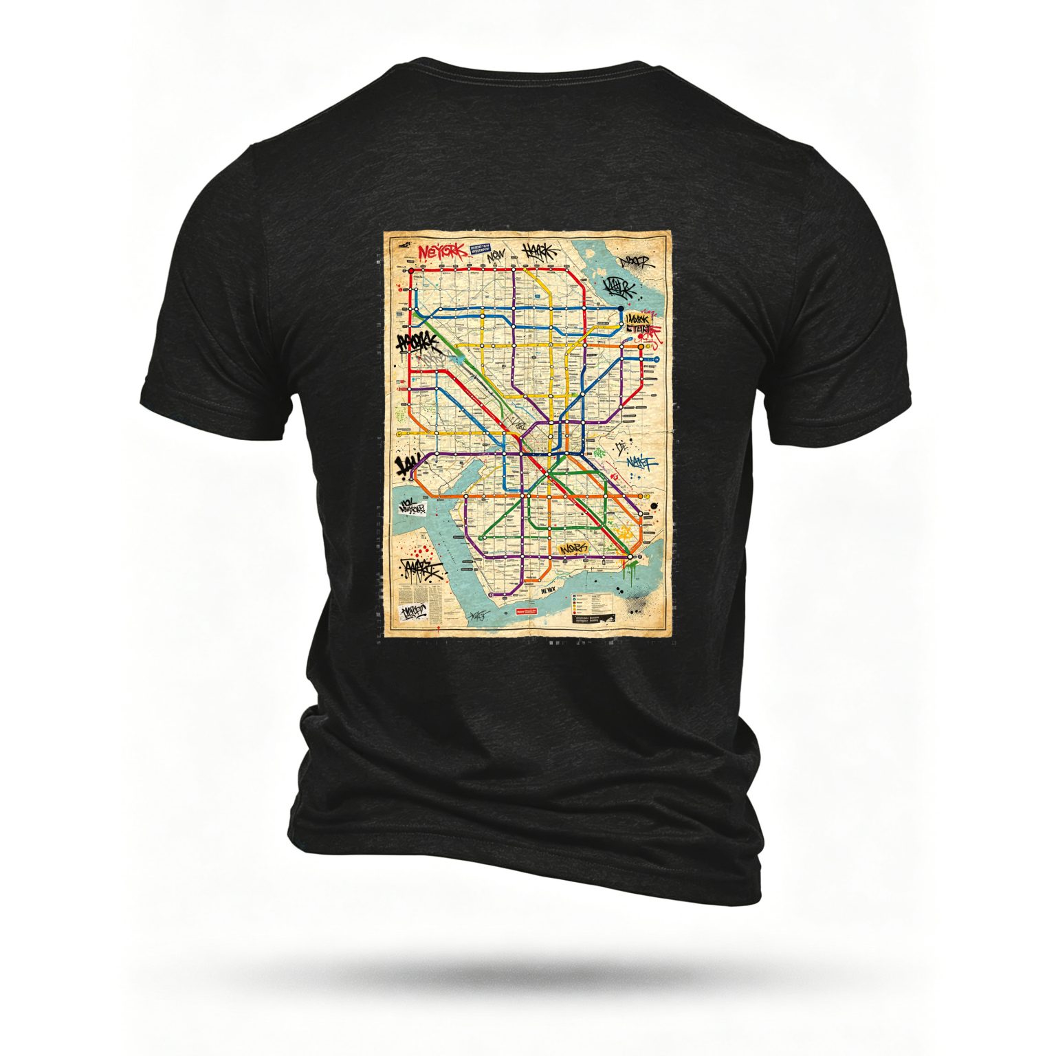 Black T-shirt, back print