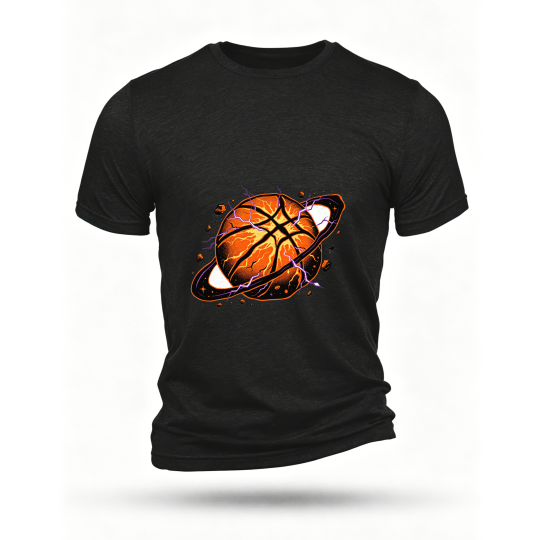 Black T-shirt, front print