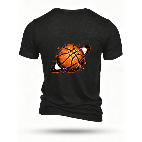 Black T-shirt, back print