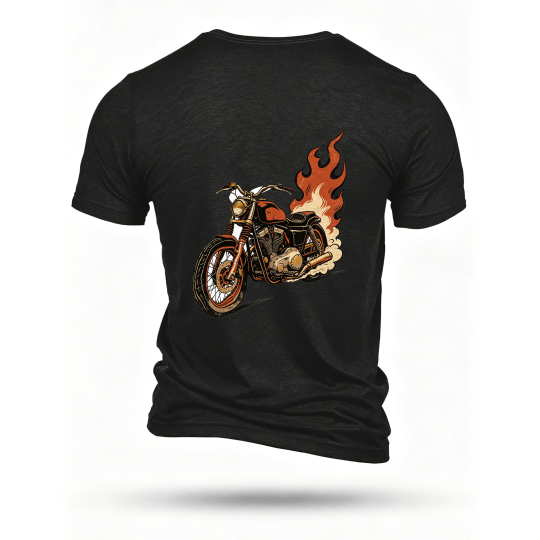 Black T-shirt, back print
