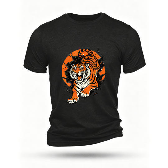 Black T-shirt, front print