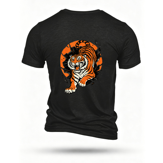 Black T-shirt, back print