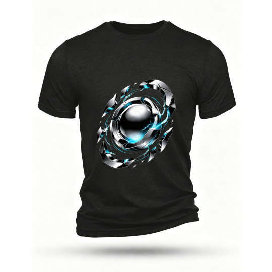 Black T-shirt, front print
