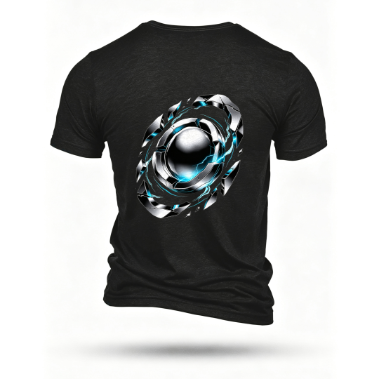 Black T-shirt, back print