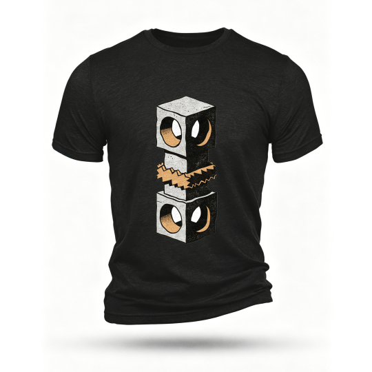 Black T-shirt, front print