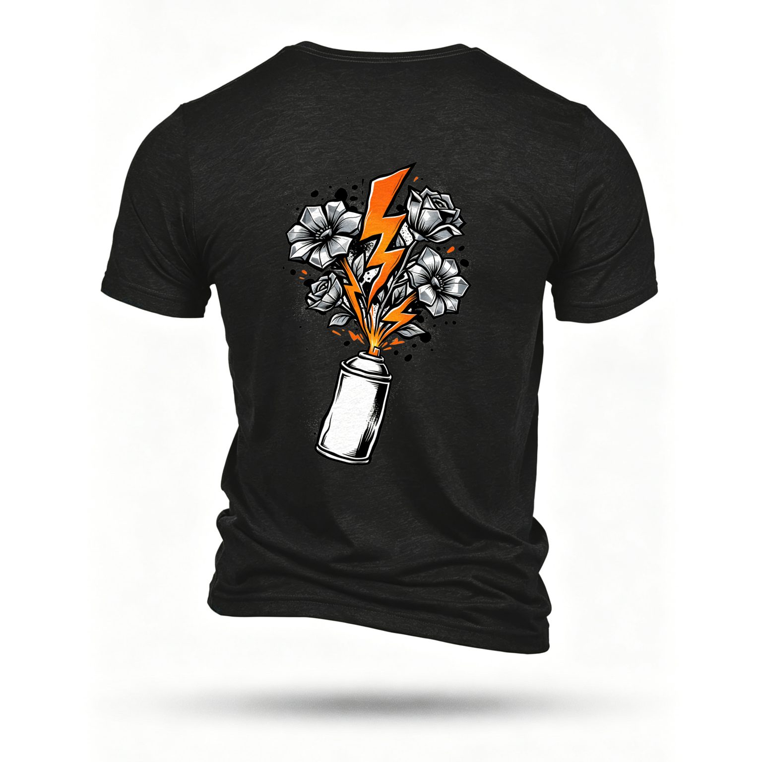 Black T-shirt, back print