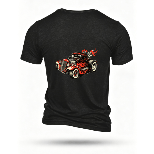 Black T-shirt, back print
