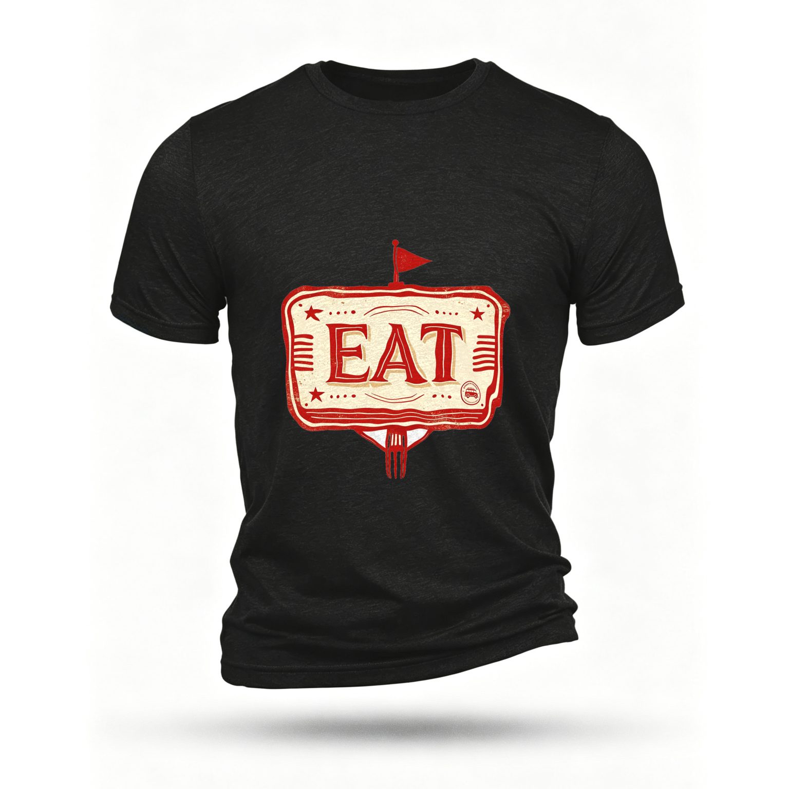 Black T-shirt, front print