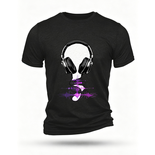 Black T-shirt, front print