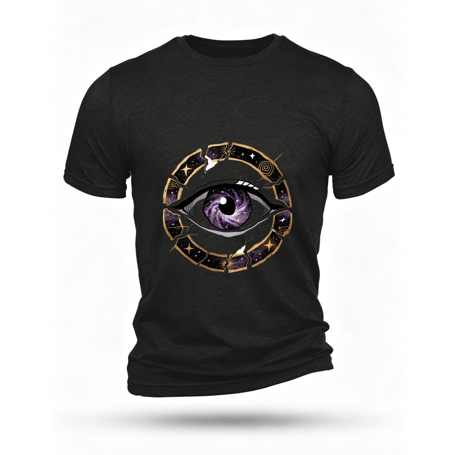 Black T-shirt, front print