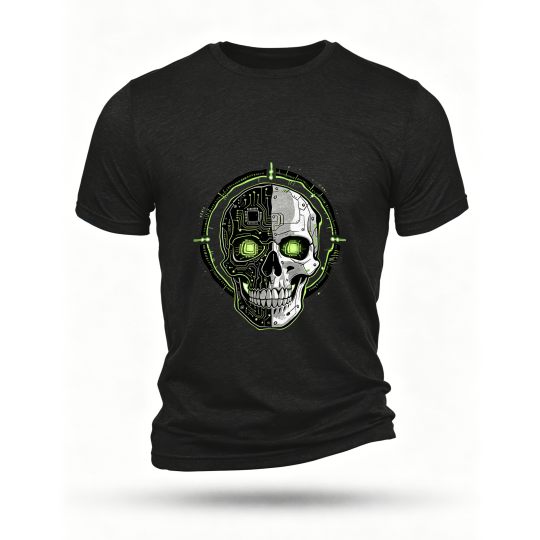 Black T-shirt, front print